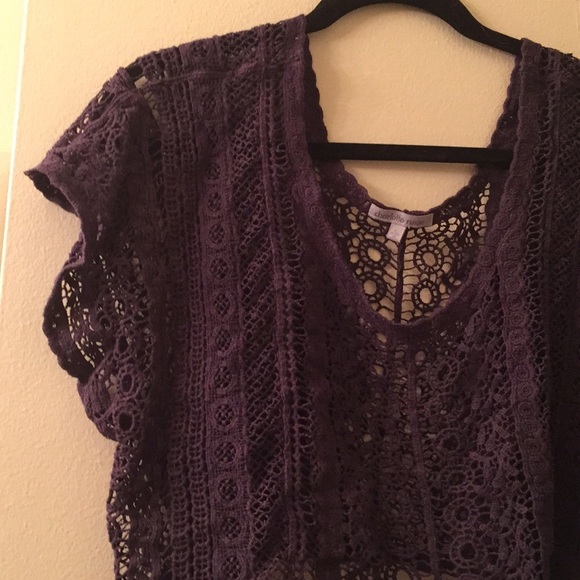 Charlotte Russe Tops - cotton crochet crop top size med